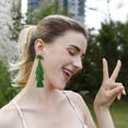 thumbnail image 6 of Washranp St. Patricks Day Dangle Earrings,Portable Green Leaves Tassel Drop Earrings for Women Gift, 6 of 7