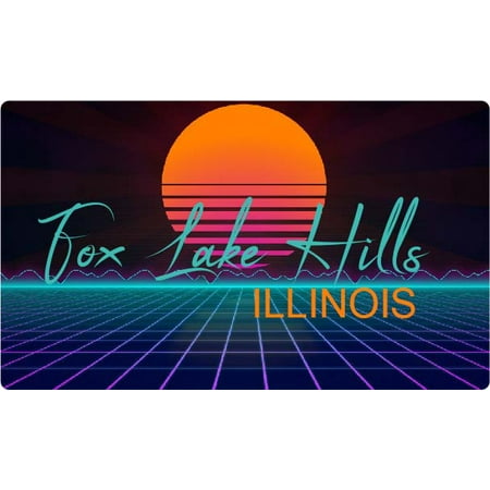 

Fox Lake Hills Illinois 4 X 2.25-Inch Fridge Magnet Retro Neon Design