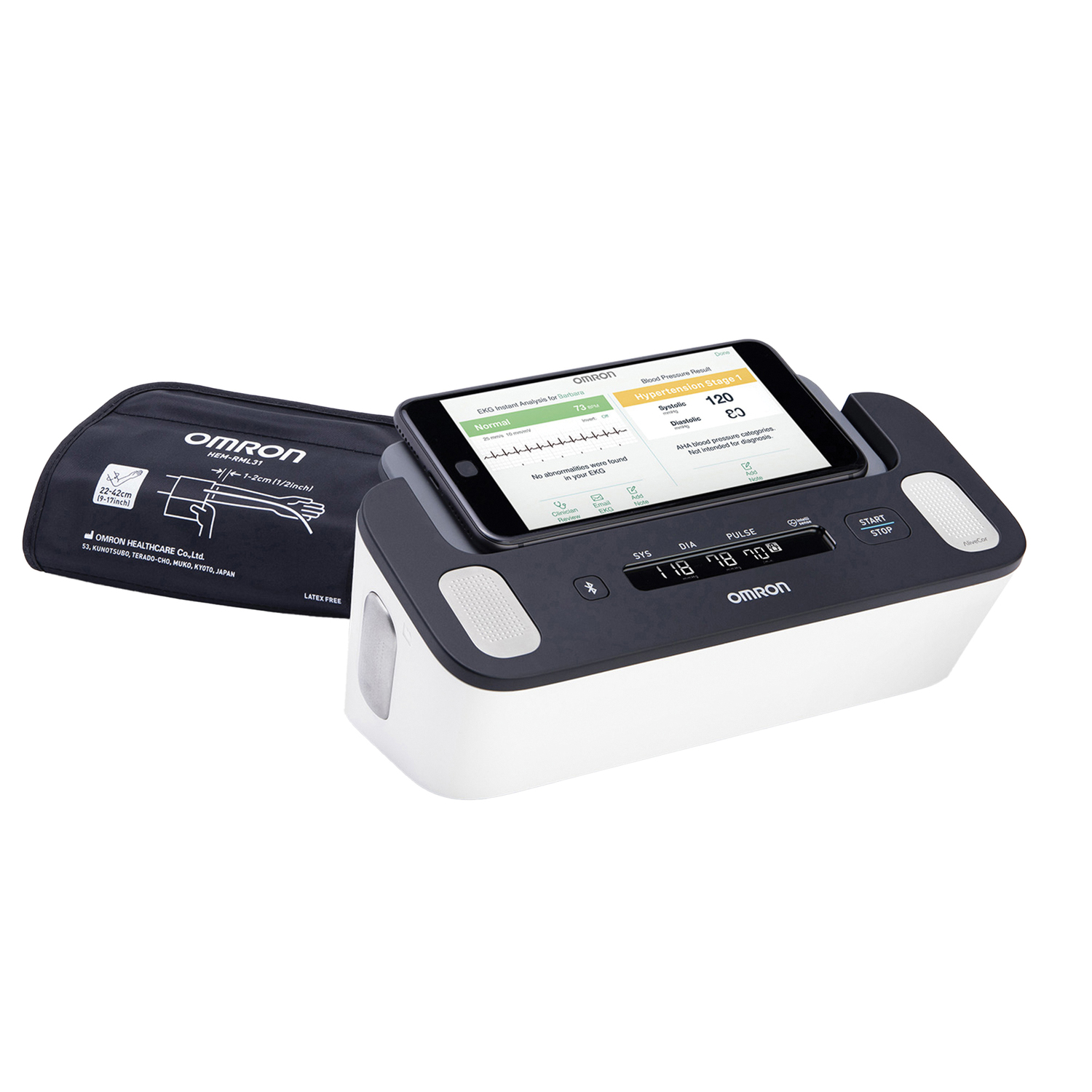 Omron Complete Wireless Upper Arm Blood Pressure Monitor and Single-Lead EKG Monitor