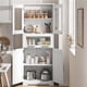 thumbnail image 1 of Mueble de Almacenamiento para Baño de 170 cm - Armario Vertical con Puertas de Cristal, Cajón Integrado y Repisas Regulables - Diseño Multifuncional para Cocina, Lavandería o Baño - Roble Blanco, 1 of 8