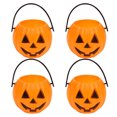 thumbnail image 2 of Fareti Halloween Plastic Pumpkin Bucket 4-Piece, Orange, Durable, Round, Plastic, Perfect for Trick or Treating, Party Favors and Home Decor, 2 of 8