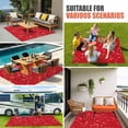 thumbnail image 4 of Red Christmas Outdoor Rug for Patio/Deck/Porch, Non-Slip Large Area Rug 5 x 7 Ft, Xmas Botanical Floral Indoor Outdoor Rugs Washable Area Rugs, Reversible Camping Rug Carpet Runner, 4 of 8