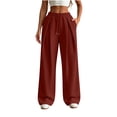 thumbnail image 2 of Jovrlynd Women Sweatpants Wide Leg Drawstring Pockets High Waisted Pleated Baggy Pants Fashion Casual Sweatpants, S-2XL, 2 of 7