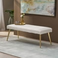 thumbnail image 7 of 48.75" White and Gold Contemporary Rectangular Bench, 7 of 7