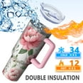thumbnail image 5 of OBREWU Pioneer Flower Tumbler with Handle and Lid,Pioneer Flower 40oz Double Wall Vacuum Insulated Tumbler,Cups Gift for Women and Men, 5 of 7