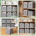 thumbnail image 2 of Aovky 11 Inch Cube Storage Bins Organizer, 6 Pack Collapsible Fabric Storage Cube Bins with Handle, Foldable Closet Organizer and Storage Baskets for Shelves, Office, Gray, 2 of 8