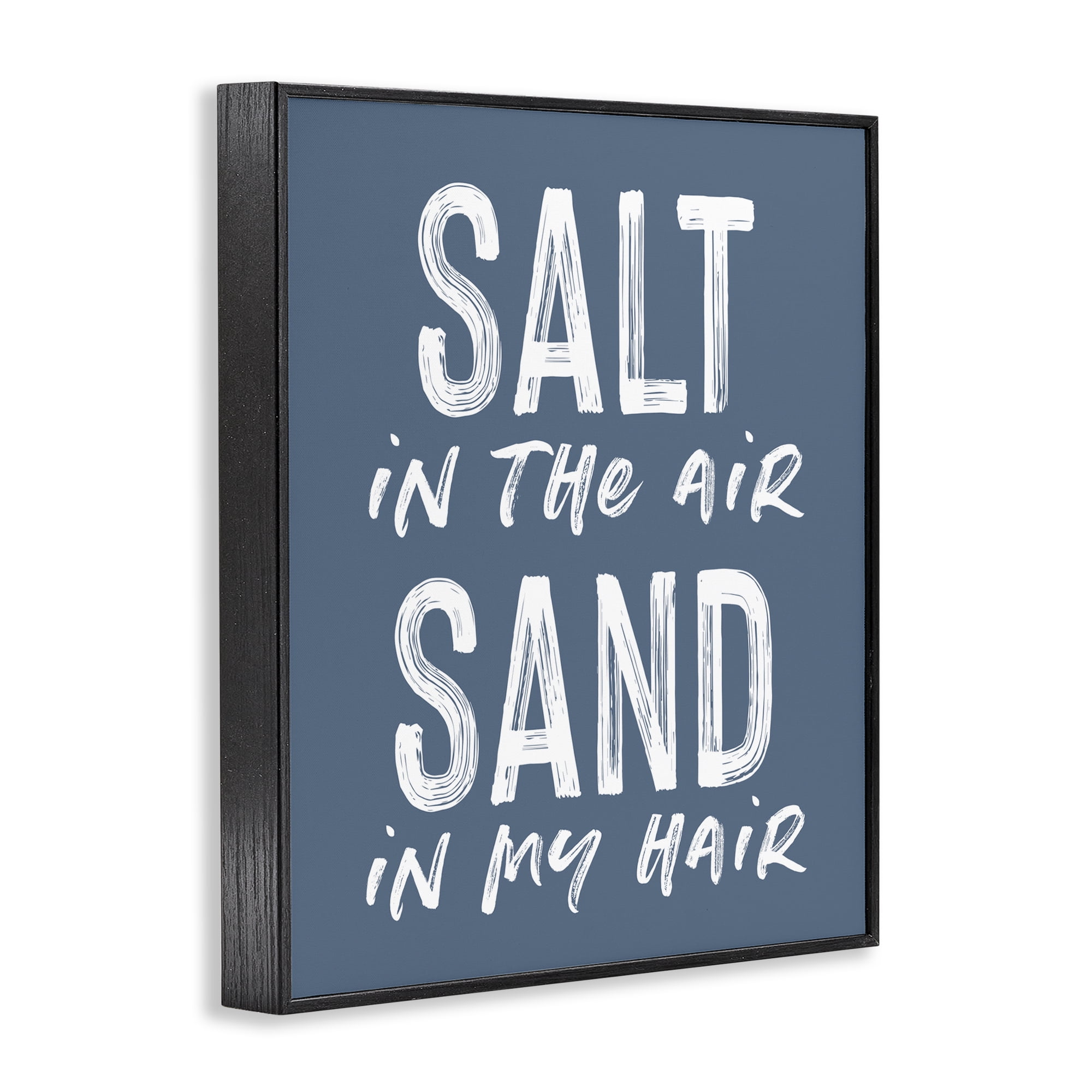 Summer Sentiment Salt Sand In Hair Black Framed Giclee Art, design by Lettered and Lined