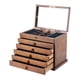 thumbnail image 3 of Joyero de madera, organizador de joyas con cerradura, expositor de joyas, caja de baratijas para collares, tocador y organización Revestimiento negro de espejo, 3 of 9
