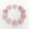 thumbnail image 3 of MATROOY 100pcs Natural Rose Quartz Stone Healing Heart Gemstone for Home Decor 20x6mm, 3 of 5