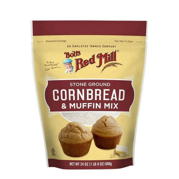 (4 Pack)Bob's Red Mill Stone Ground Cornbread & Muffin Mix, 24 Oz