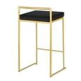 thumbnail image 4 of Contemporary Home Living Set of 2 Contemporary Barstools in Brushed Gold and Black Velvet 31", 4 of 5
