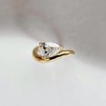 thumbnail image 2 of DBESTSTUDIOS Delicate 1.85 CT Elongated Pear Cut Moissanite Ring, Solid Yellow Gold Wedding Ring,Side Floating Basket, Curvy Band,Gift For Women, 2 of 3