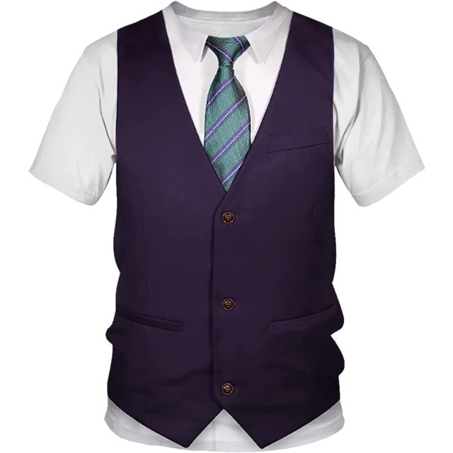 Xishao Camiseta de verano para hombre, con estampado 3D, diseño de moño y moño en 3D, divertido, a la moda, retro, manga corta T30. One Size-L T30. One Size-L Xishao ropa
