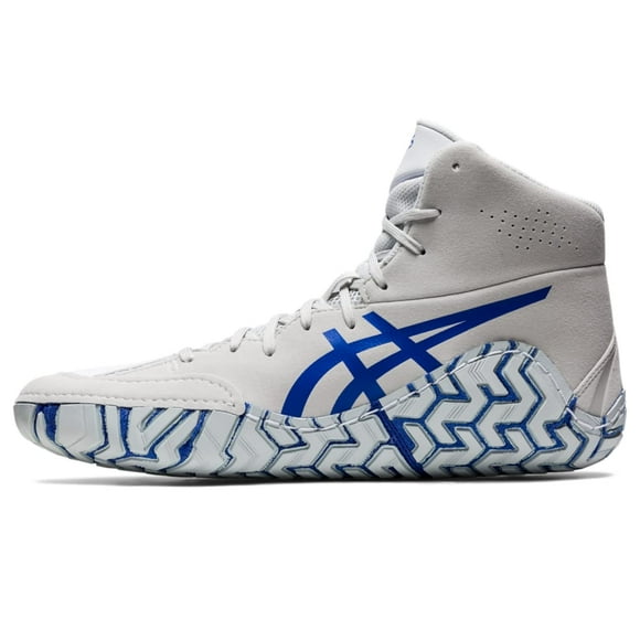 ASICS Men's Aggressor 5 Wrestling Shoes, 4, White/Lapis Lazuli Blue