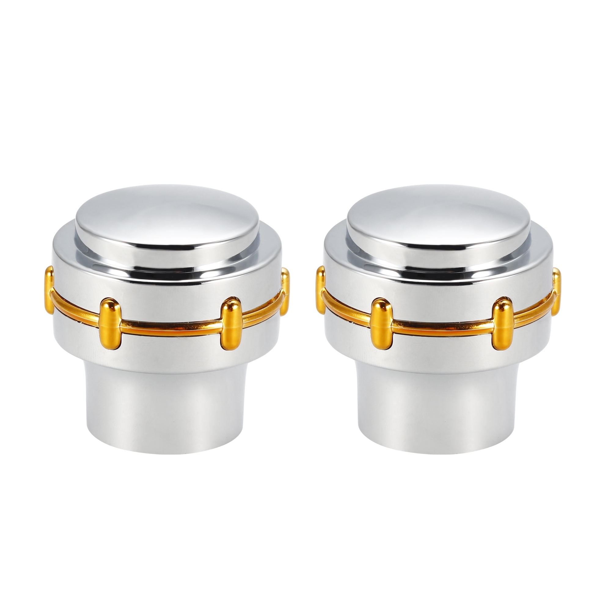 Uxcell Faucet Knob Handle 1.3 inch Dia Universal Replacement Handle Kit Silver Tone 2 Pcs