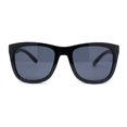 thumbnail image 2 of Kush Mens Rounded Rectangular Horn Rim Matte Sporty Plastic Sunglasses Shiny Black - Black, 2 of 4