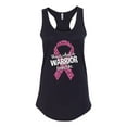 thumbnail image 2 of Wild Bobby, This is What a Warrior Looks Like Ribbon Pink Breast Cancer Awareness Women Racerback Tank Top, Black, Small, 2 of 7