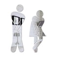 thumbnail image 1 of Decoración elegante para el hogar, juego de figuras de plástico para identificar la puerta del baño, letrero de acrílico para baño con parte posterior autoadhesiva para negocios o el hogar (plata), 1 of 4