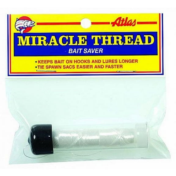 Atlas Mike's Miracle Thread with Dispenser for Securing Bait and Bait Sacs, Clear