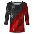 thumbnail image 5 of Kezqiaxn 4Th Of July Dressy Tops for Women Fashion Crew Neck 3/4 Sleeve Loose Shirts Casual Work Blouses Plus Size Womens Clothing, 5 of 5
