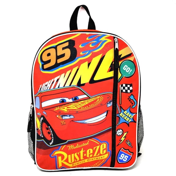 Disney Cars 16" Backpack with 1 Vertical Front Pocket- Perfect for Preschool & Elementary Boys & Girls