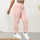 thumbnail image 2 of Amzcrzy Pantalones Cargo Mujer Color Liso Ligeros Senderismo Detalle Fruncido Cintura Elástica Cordón Cómodos Jogging Tallas S-2XL Rosa, 2 of 6