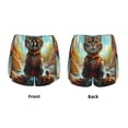 thumbnail image 6 of Uemuo Riverside Meditating Cat Pattern Women's Athletic Shorts High Waisted Running Shorts with Liner Pockets Gym Elastic Workout Shorts-, 6 of 9