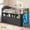 Black, variant on Low Loft Bed Twin Size with 8 Storage Drawers and LED Lights, Metal Loft Bed Frame with Bookcase Storage, Safety Guardrail and Under-Bed Play Space, Black