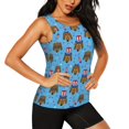 thumbnail image 2 of Xecao Cute Puppy print women's scoop neck, loose-fit workout tank tops for the gym., 2 of 9