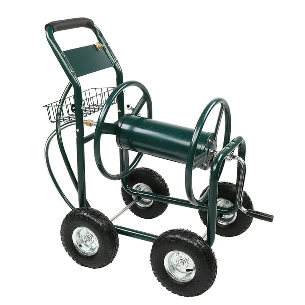 Veryke Heavy Duty Garden Hose Reel Cart With Storage Basket 4 Wheels Green Com Veryke Heavy Duty Garden Hose Reel Cart, Heavy Duty Garden Hose Reel