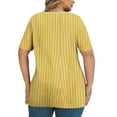 thumbnail image 4 of Otvok Women'S T-Shirt Casual Summer V-Neck Cross-Front-Collar Striped Unlined Print Oversized Short Sleeve Tops, 4 of 6