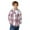 Flannel Jackets-Pink, variant on Gamivast Boys Flannel Sweatshirts Plaid Lightweight Hooded Button Down Long Sleeve Shirt Fall Winter Clothes Trendy Side Split Shacket Jacket with Chest Pockets for 3-13 Years Old