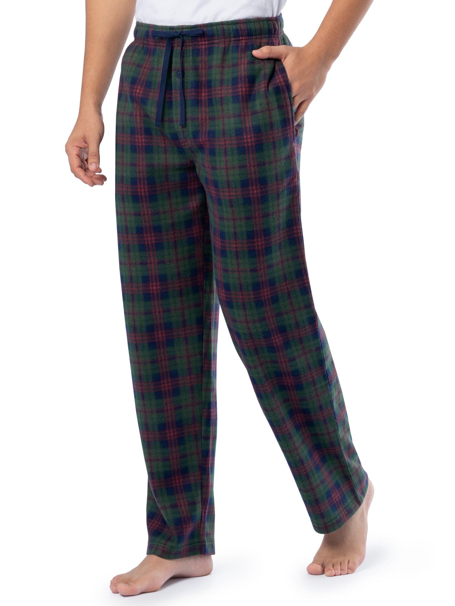 Fruit of the Loom Men's Crewneck Tee and Fleece Pajama Pants Set, 2-Piece, Sizes S-5XL