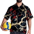 thumbnail image 4 of Tree Men's Short Sleeve Poplin Shirt, Button Down Casual Summer Beach Printed Unisex Shirt, 4 of 6