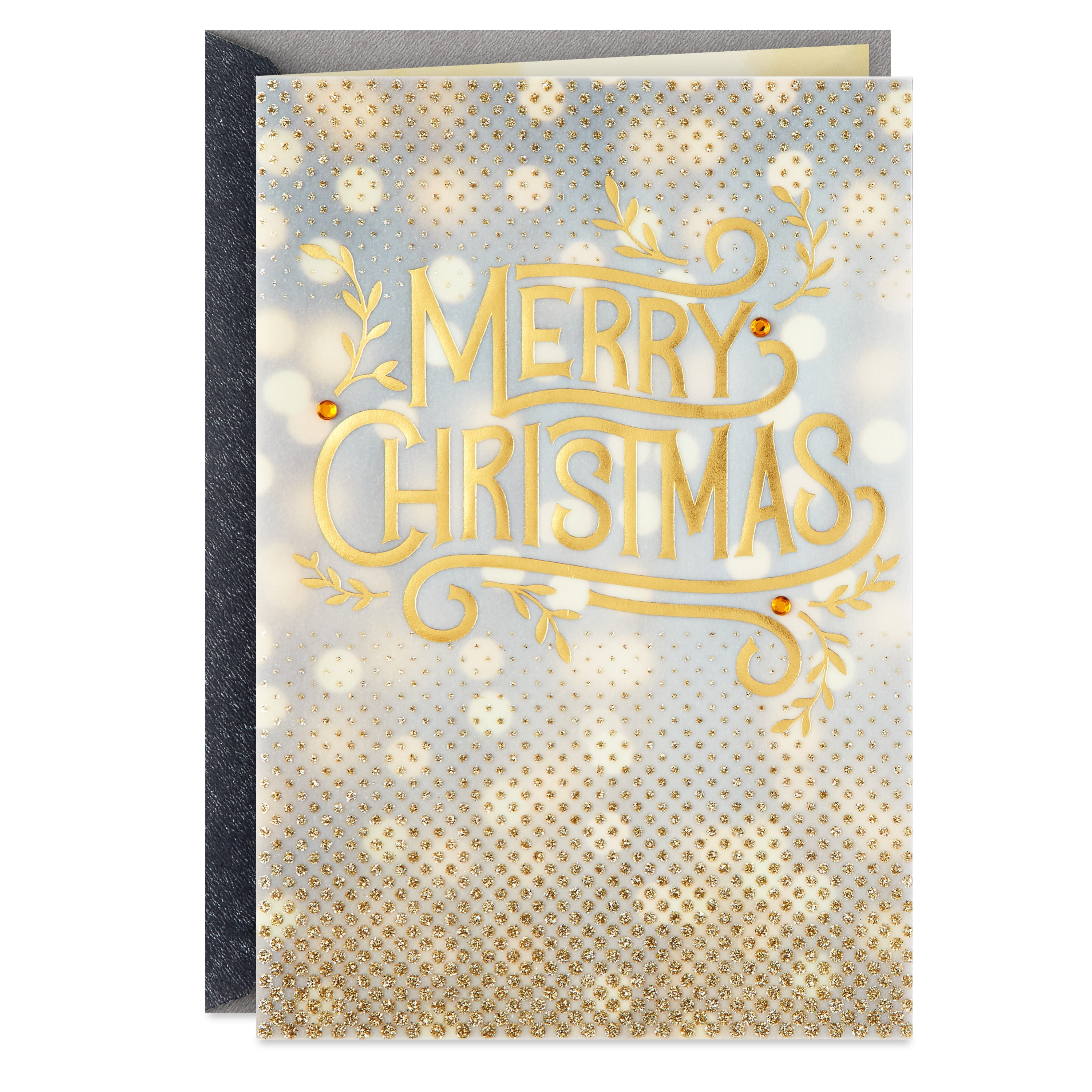 Hallmark Christmas Card (Bokeh Lights, Glitter and Foil)