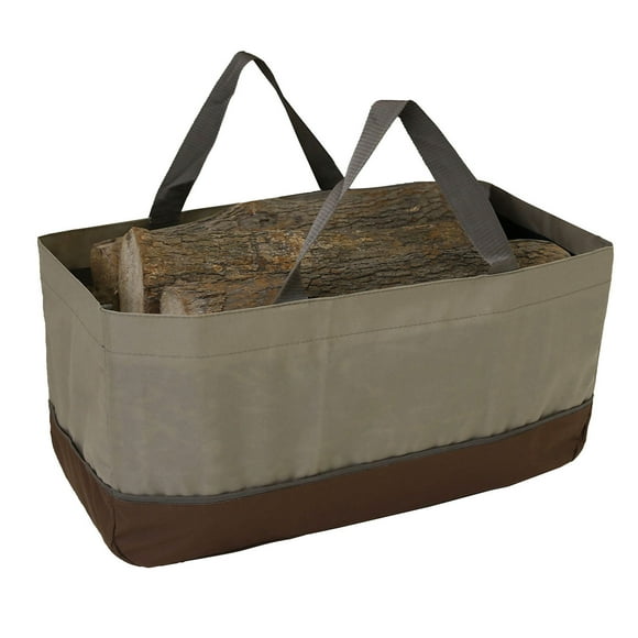 Riwcyla Firewood Log Carrier Large Firewood Bag Wax Canvas Log Carrier Tote High Capacity Durable Fire Wood Holder Bag Fireplace Accessories