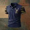 thumbnail image 3 of Men's Print Polo Shirt, Camo Color Block Short Sleeve Casual Top, Outdoor Western Style Golf Shirt for Men, 3 of 3