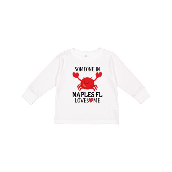 Inktastic Someone in Naples Florida Loves Me Boys or Girls Long Sleeve Toddler T-Shirt