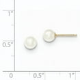 thumbnail image 3 of 14k 5-6mm White Round Freshwater Cultured Pearl Stud Post Earrings 14k Yellow Gold Earrings, 3 of 3