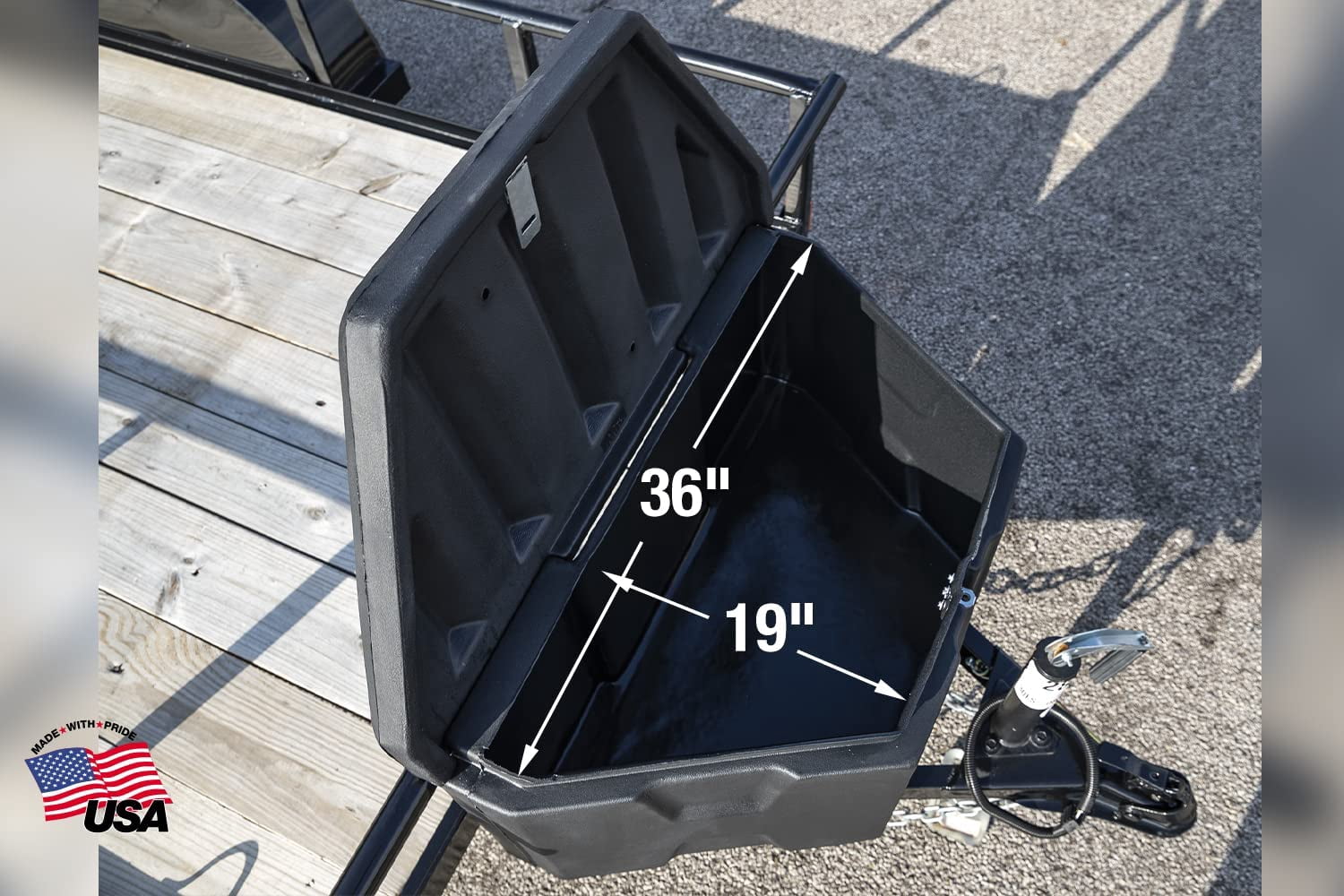 Buyers Products 1701680 Trailer Tongue Truck Tool Cargo Storage Box, Black