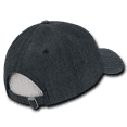thumbnail image 3 of Decky 117-BLK Relaxed Washed Denim Cap - Black, 3 of 3