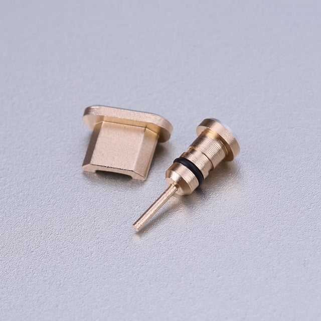CATIEBYE 2Ud Tapas De Aluminio Doradas Para Puerto Micro USB Y Jack Auriculares