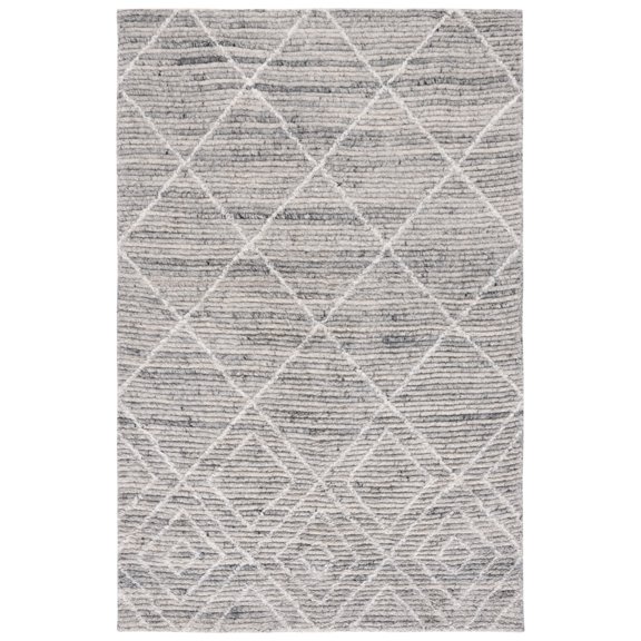 SAFAVIEH Kenya Rubye Diamond Area Rug, Gray/Ivory, 3' x 5'