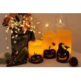 thumbnail image 3 of Paquete de 3 velas LED sin llama con temporizador 6H y pegatinas de calabaza - Decoración de fiesta de otoño - Decoración de fiesta de Halloween - 3" x 4" x 5" x 6" esquí esquí Gafas de esquí, 3 of 5
