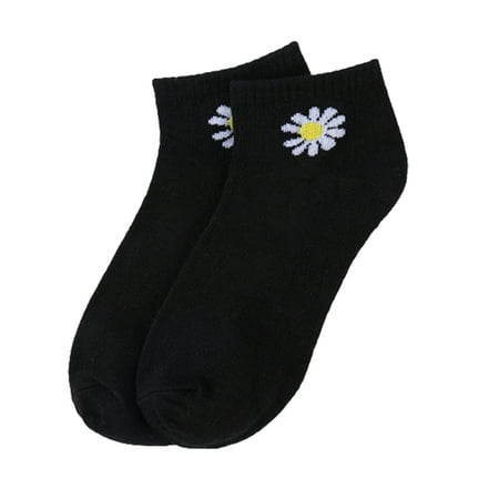 

Jkerther Women Knitting Socks Spring Summer Short Daisy Ribbed Sports Home Breathable Ankle Socks