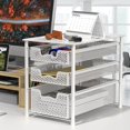 thumbnail image 3 of Simple Houseware Stackable 3 Tier Sliding Basket Organizer Drawer, White, 3 of 4