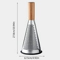 thumbnail image 4 of Clearance Sale! Dusknt Shaver, Grater, Multifunctional Wiper For Home Cheese Grater Wooden Handle Vegetable Grater Kitchen Three Sided Conical Planer, a Grater, Silver, 4 of 9