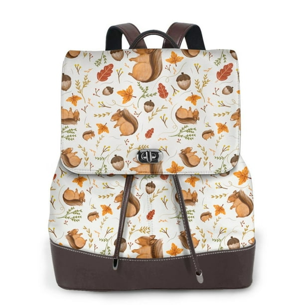 Fotbe Squirrel Mochila Bolso con Estampado para Mujer, Mochila Antirrobo de Nylon Impermeable, Bolsa Ligera de Hombro
