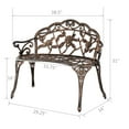 thumbnail image 5 of GoDecor 38.5" Park Patio Bench Cast Aluminum Chair, Cast Aluminum Garden Bench for  Indoor and Outdoor, Bronze, 5 of 8