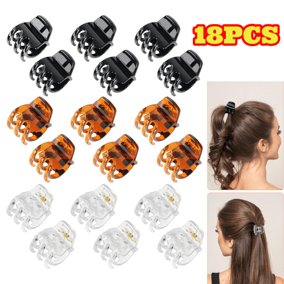18pcs Plastic Hair Clips, Non-Slip Jaw Clips, Hair Styling Accessories for Women